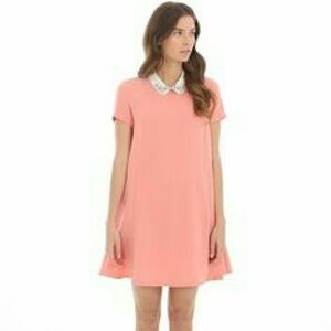 Pimkie pink sleeve and collar dress size small